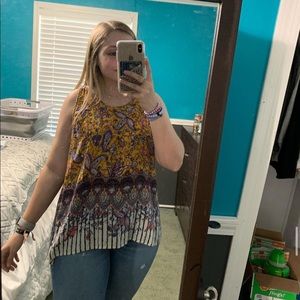 SOLD Lucky Brand Flowy Split Back Tank